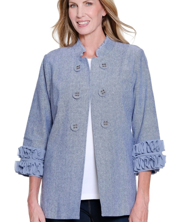 Petite Chambray Linen Blend Jacket