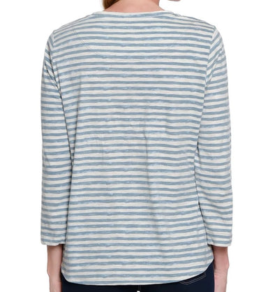 Chambray Striped Slub Knit Top