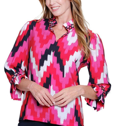 Ruffled Stand Collar Blouse