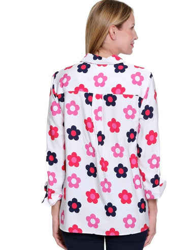 Retro Daisy Print Blouse