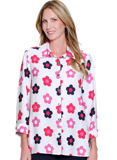 Retro Daisy Print Blouse