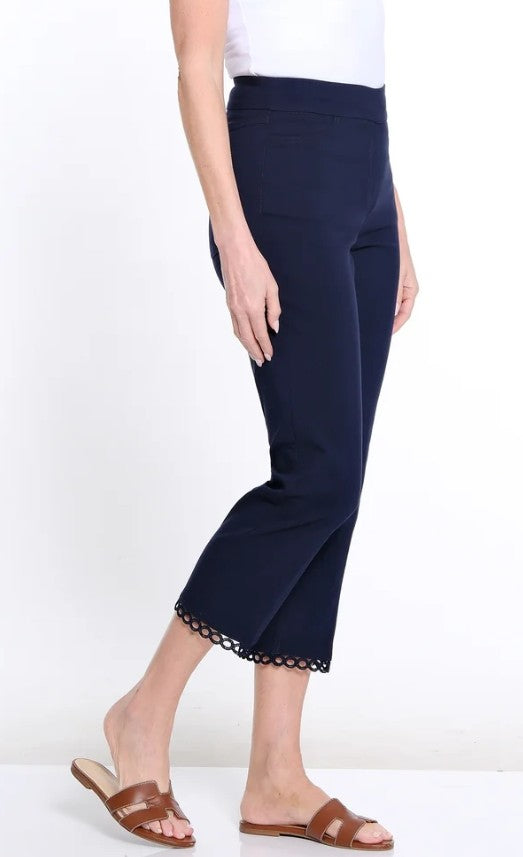 Midnight Lace Hem Twill Crop Pant