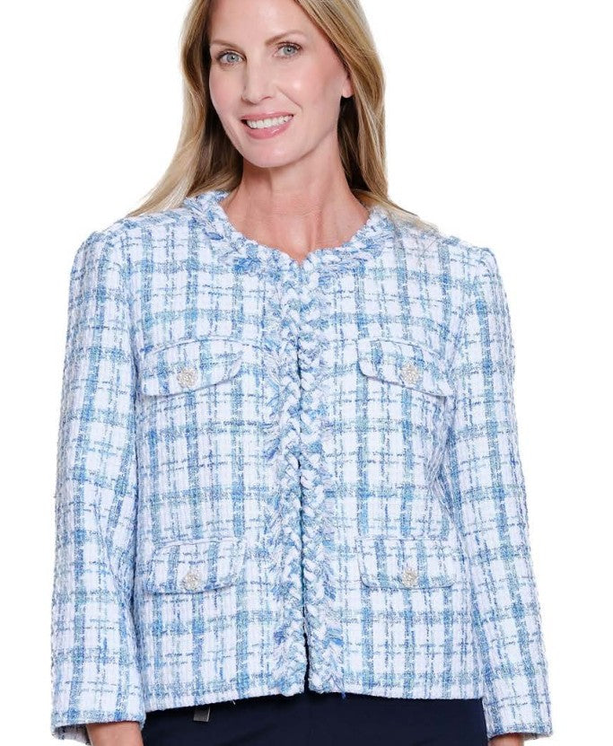 Turquoise Tweed Lined Jacket