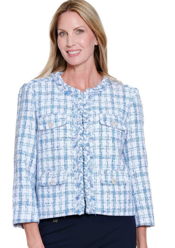 Turquoise Tweed Lined Jacket