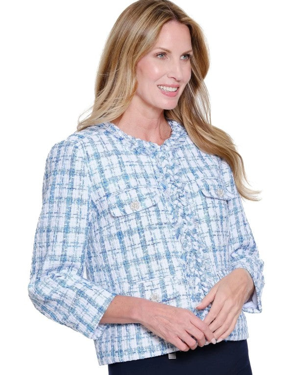 Turquoise Tweed Lined Jacket