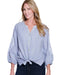 Chambray Embroidered Sleeve Blouse