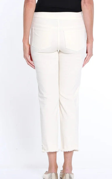 White Fringe Trim 27" Inseam Jeans