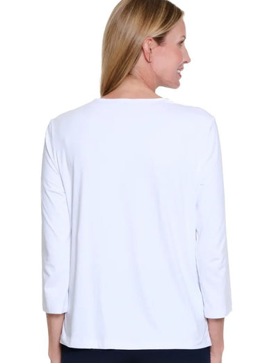White V-neck Top