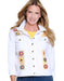 Embroidered White Denim Jean Jacket
