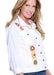 Embroidered White Denim Jean Jacket