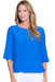 Blue Ruffle Bottom Top