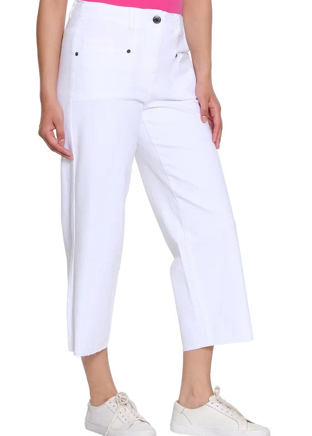 White Wide Leg Crop Jeans