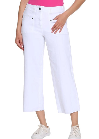 White Wide Leg Crop Jeans