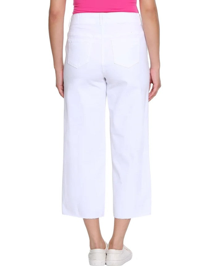 White Wide Leg Crop Jeans