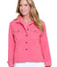 Coral Peplum Jean Jacket