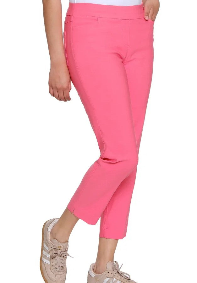 Coral Pull On Crop Pant