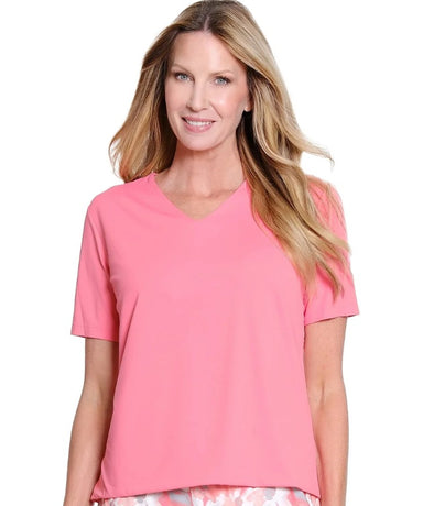 Coral V-neck Top
