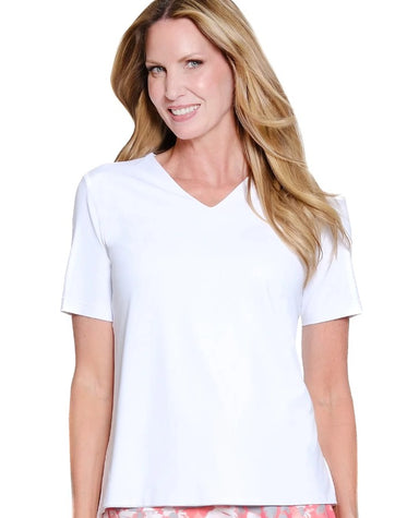 White V-neck Top
