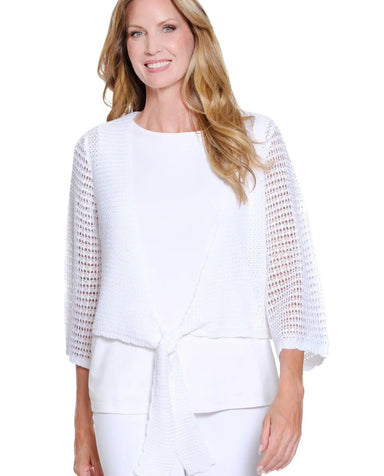 White Tie Waist Cardi