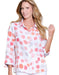 Coral Dot Turn Up Cuff Blouse