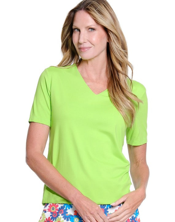 Neon Lime V-neck Tee