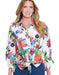 Flounce Sleeve Floral Blouse