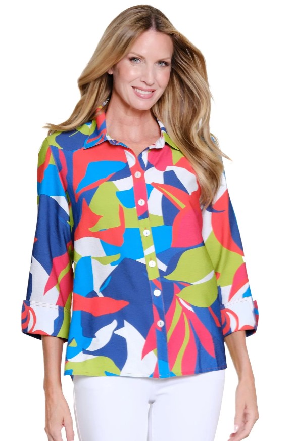 Turn Up Cuff Hi Lo Blouse