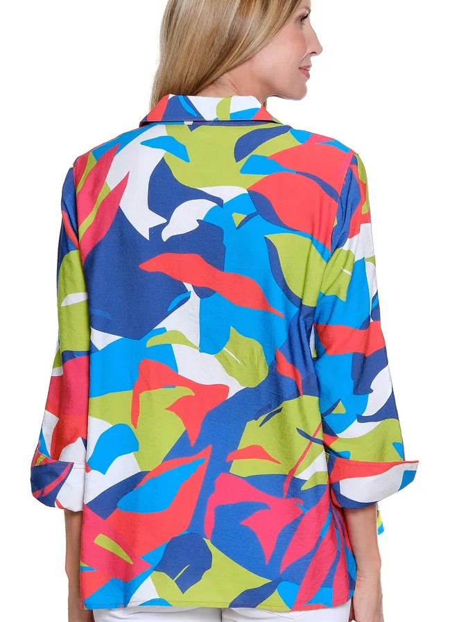 Turn Up Cuff Hi Lo Blouse