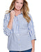 Blue Striped Button Up Shirt Plus