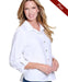 White Scalloped Button Blouse Plus