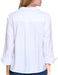 White Scalloped Button Blouse Plus