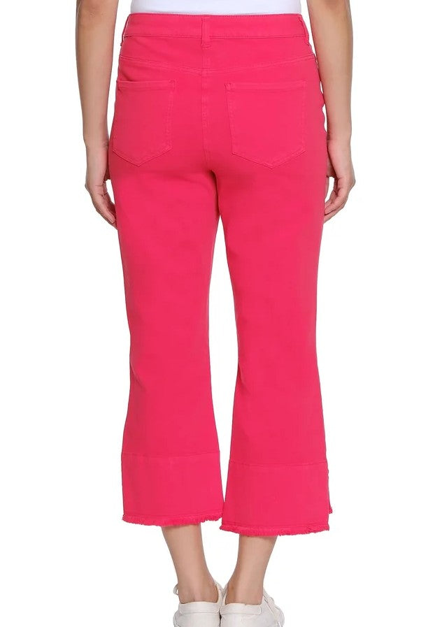 Red Pull On Denim Crop Pant