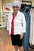 White Flounce Sleeve Fringed Jacket