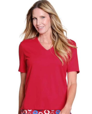 Red V-neck Tee