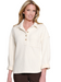 Multiples Button-Placket Hi-Lo Knit Top — Winter White