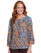 Multiples Multi Tile Print Bateau Neck Knit Top