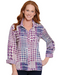 Multiples Multi Print Shimmer Blouse — Plum/Fuchsia