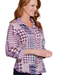 Multiples Multi Print Shimmer Blouse — Plum/Fuchsia