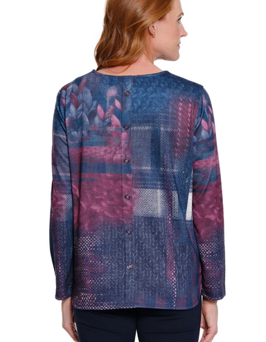 Plum Print Top Sparkle Plus