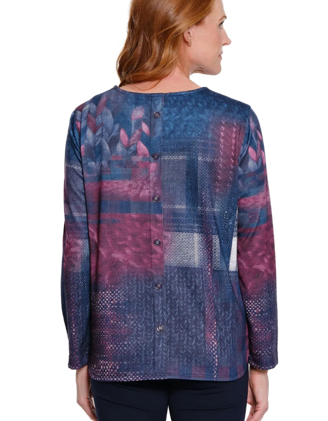 Plum Print Top Sparkle Plus