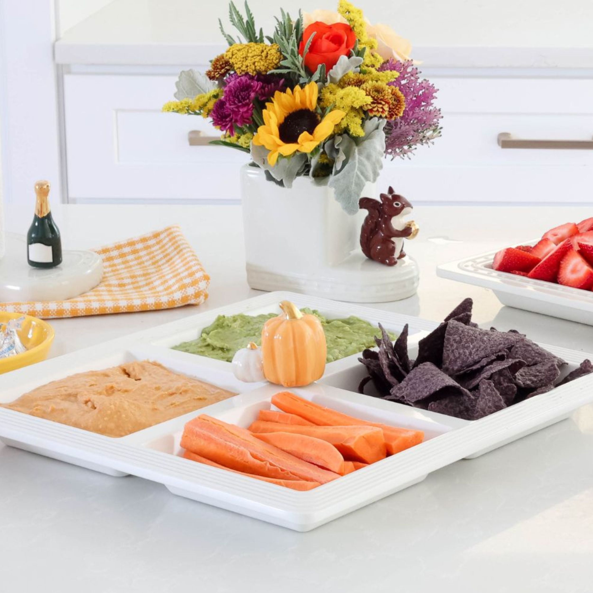 Melamine Divided Server Pinstripes
