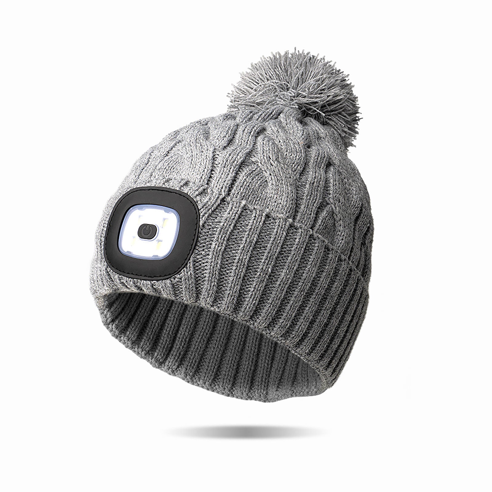 Grey Nova Cable Knit LED Hat