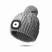 Grey Nova Cable Knit LED Hat