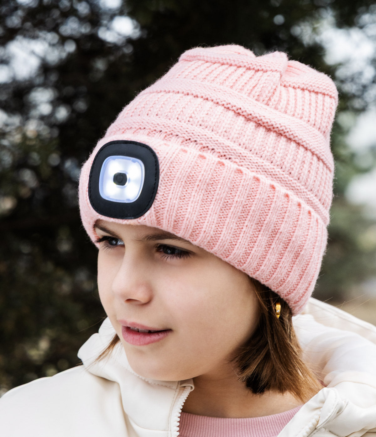 Night Scope Kid's Rechargeable LED Beanie - Pink