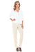 White Cotton Gauze Cropped Button Front Top