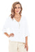 White Cotton Gauze Cropped Button Front Top
