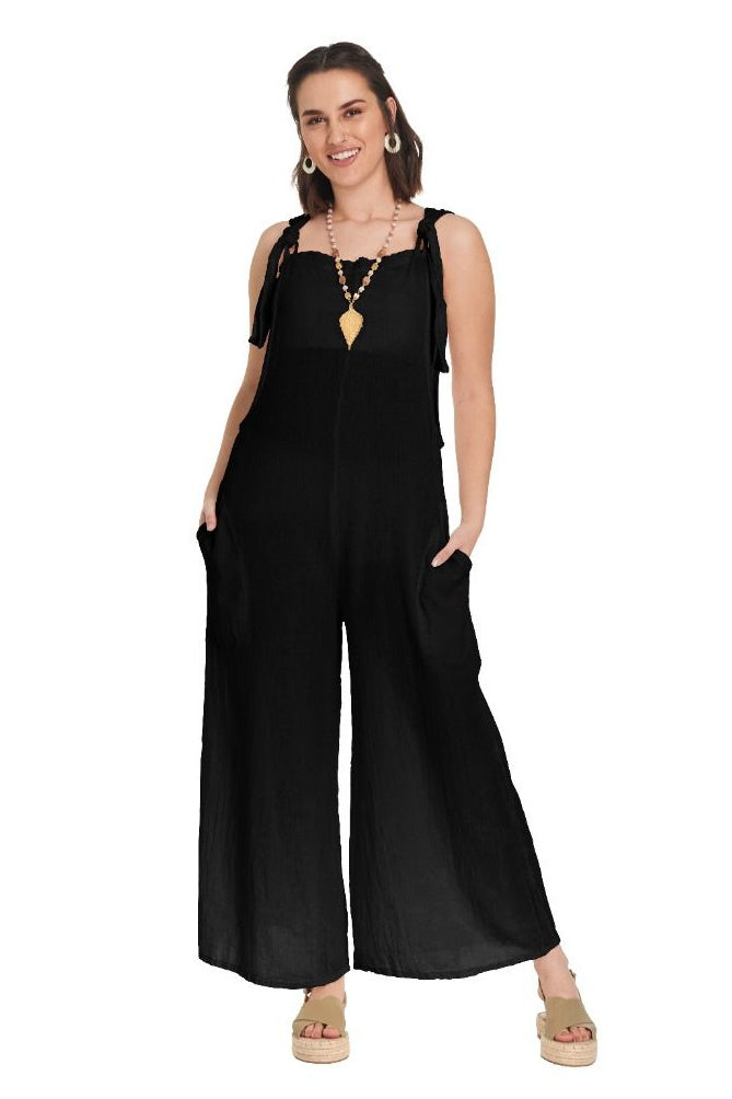 Black Tie Strap Jumpsuit