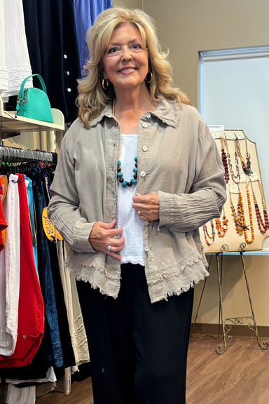 Taupe Open Jacket