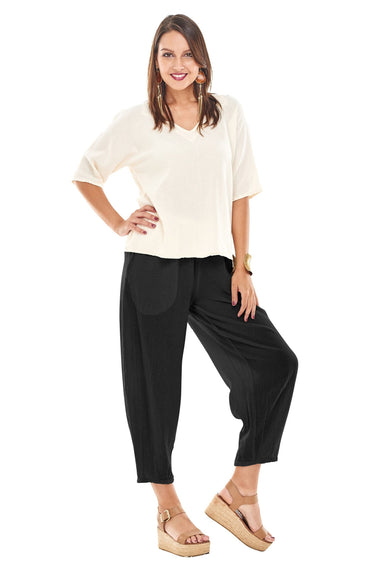 Black Tapered Hem Pant