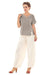 Taupe Cotton Gauze V-neck Top